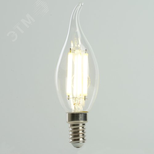 Лампа светодиодная LED 8вт Е14 белый свеча на ветру FILAMENT .PRO