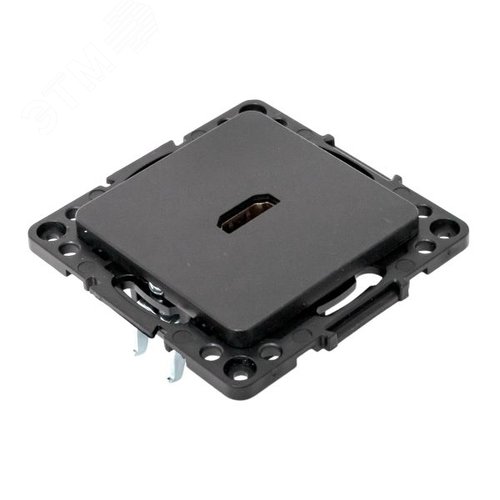 Стокгольм Механизм розетки HDMI черный EKF