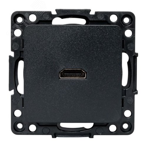Стокгольм Механизм розетки HDMI черный EKF