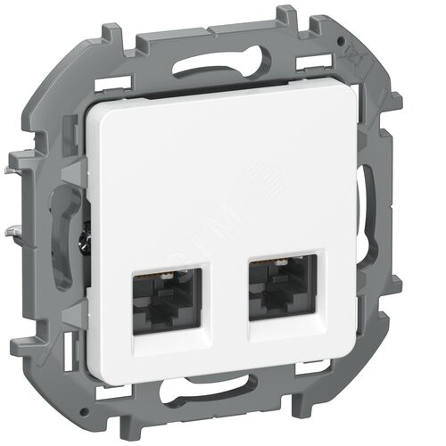 IEKINSPIRIA Розетка компьютерная двойная RJ45 категория 5Е UTP 6738351 белый