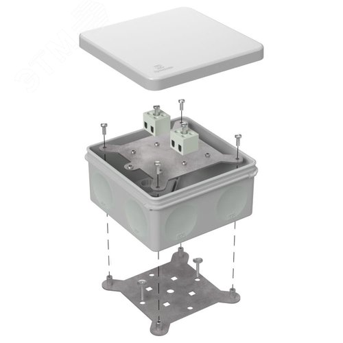Коробка огнестойкая для о/п двухкомпонентная 60-0300-FR2.5-4 Е15-Е120 RAL7035 100х100х50 (14 шт/кор)