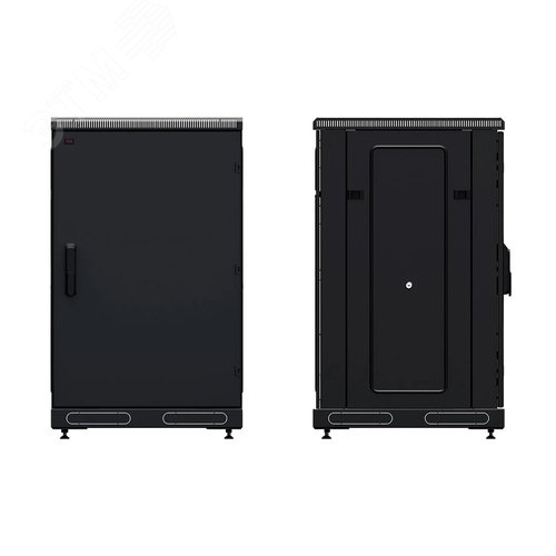 Шкаф телекоммуникационный напольный 27U 600x800 ШТ-НП-М-27U-600-800-М-Ч, передняя дверь металл, черный