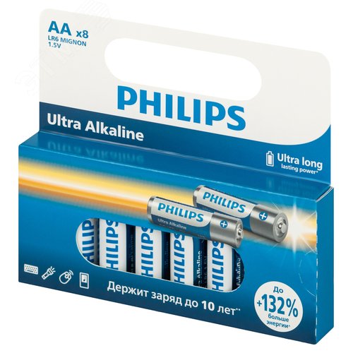Элемент питания алкалиновый LR6E8W/51 АА 1,5v 8 шт. LR6-8BL Ultra