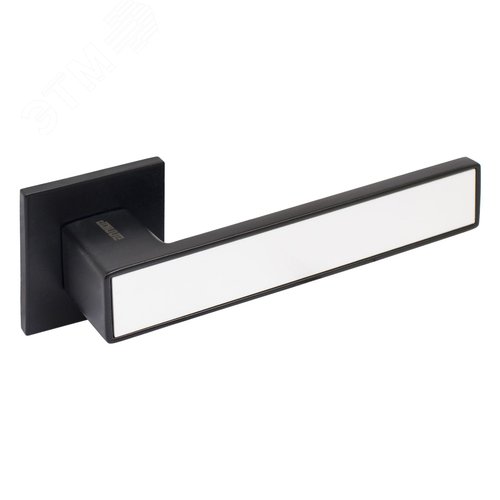 "Комплект ручка и защелка АЛЛЮР АРТ ""ЛАНА"" BL/W+L7050S BL+BK-S2 BL(861511/S7050) мат. черн./бел"