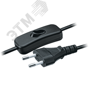 Шнур NPS-FS-170-2x0.5-BL 1.7м с выключателем черный