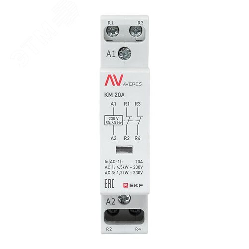 Контактор модульный КМ 20А 2NC 230VAC (1 мод.) AVERES