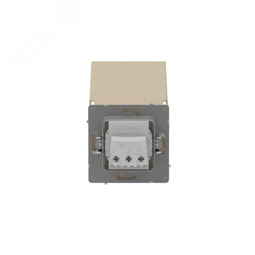 Розетка силовая, 2P+E, с з/ш, с крышкой, IP44, KANT, ванильный марципан