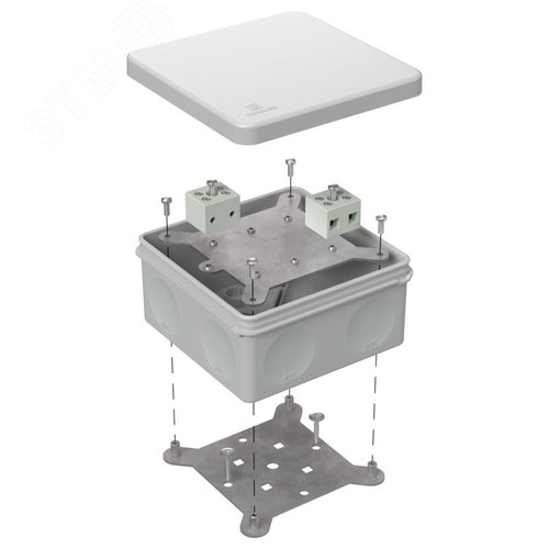 Коробка огнестойкая для о/п двухкомпонентная 60-0300-FR6.0-4 Е15-Е120 RAL7035 100х100х50 (14 шт/кор)