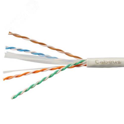 Витая пара UTP (U/UTP), категория 6, 4 пары (23 AWG), одножильный, PVC нг(А)-LS, серый (25 м)