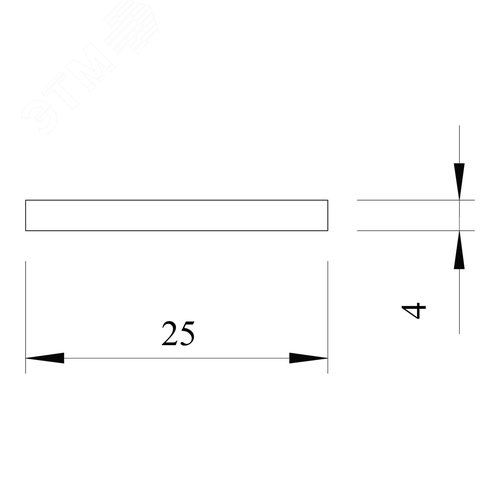 Проводник плоский (полоса) 25х4 мм, FT (5052 DIN 25X4)