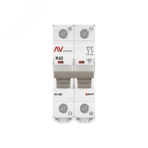 Выключатель автоматический AV-6 DC 2P 40A (K) 6kA AVERES
