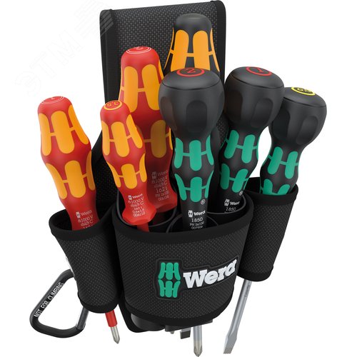 Набор отвёрток в поясной сумке, 8 предметов, 9621 SET 2 Kraftform Ball-Grip