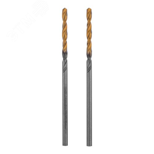 Сверло спиральное по металлу 2 x 49мм, Р6М5, Golden Tip , 2шт.