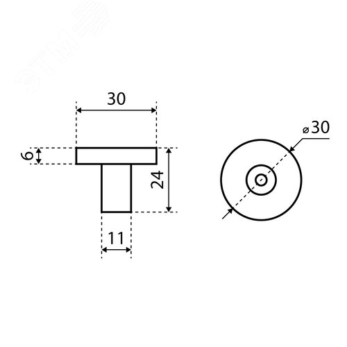 Ручка-кнопка мебельная StahlBuro AP2401 2шт., CP хром