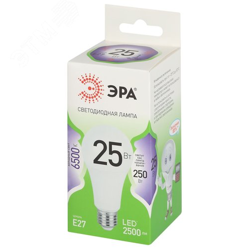 Лампа светодиодная LED 25 Вт 2500Лм 6500К груша холодный E27 220-240В LED A60-25W-865-E27 Green Line