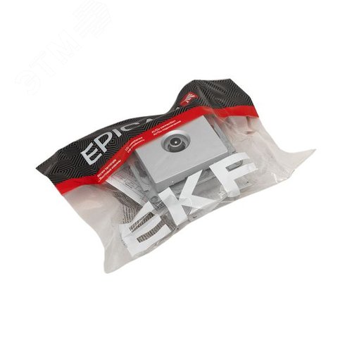 Эпика Механизм розетки TV проходная алюминий EKF