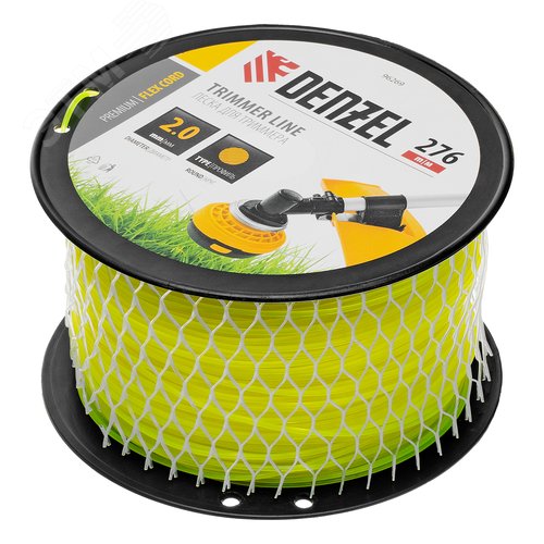 Леска для триммера круглая, 2,0мм х 276м, на DIN катушке FLEX CORD