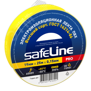 Изолента Safeline 19/25 желтый