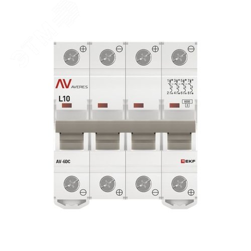 Выключатель автоматический AV-6 DC 4P 10A (L) 6kA AVERES