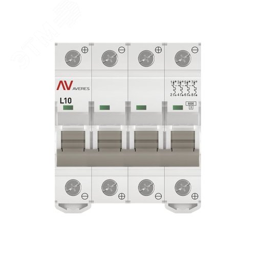 Выключатель автоматический AV-6 DC 4P 10A (L) 6kA AVERES