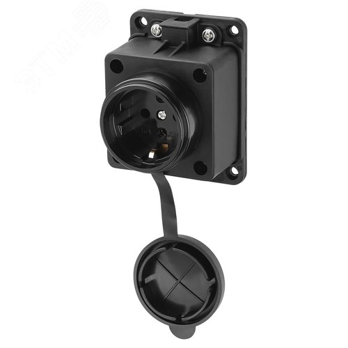 Розетка настенная с заглушкой каучук 2Р+РЕ 16А 250В IP44