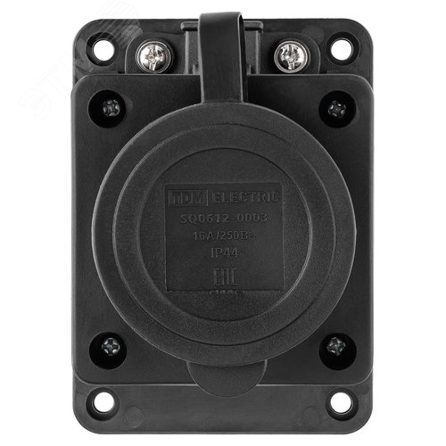 Розетка настенная с заглушкой каучук 2Р+РЕ 16А 250В IP44