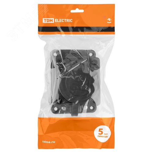 Розетка настенная с заглушкой каучук 2Р+РЕ 16А 250В IP44