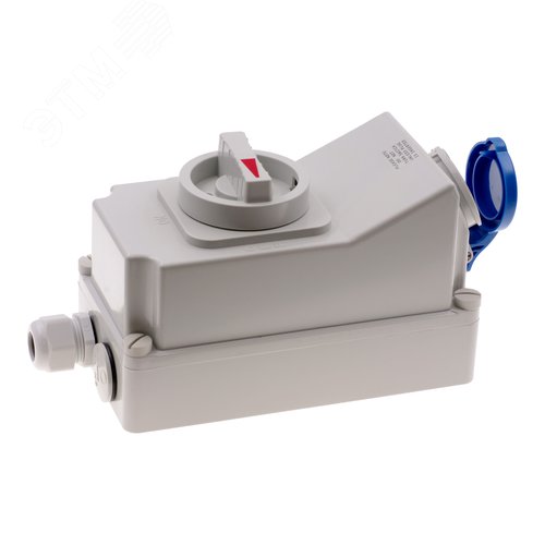 Розетка настенная с выключателем и механической блокировкой 16A/230V/1P+N+E/IP44