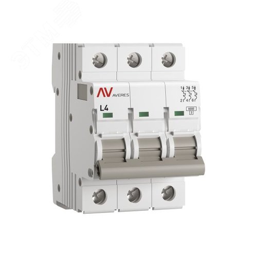 Выключатель автоматический AV-6 3P 4A (L) 6kA AVERES