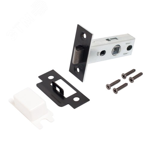 Комплект ручка и защелка АЛЛЮР АРТ РИНГО BL+L45-8 BL (83150/S45) матовый черный