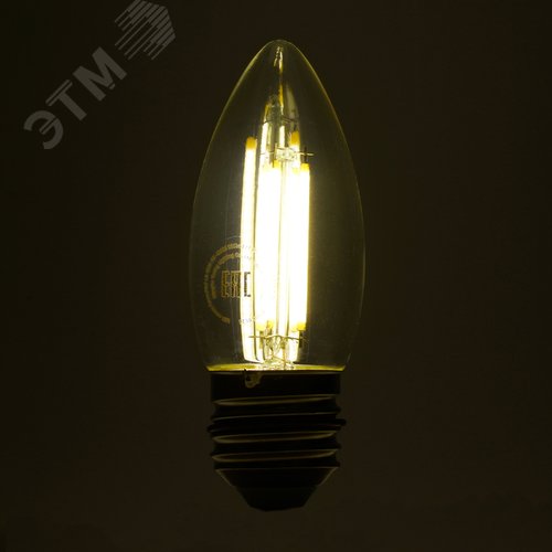 Лампа светодиодная LED 6вт Е27 белый свеча FILAMENT .PRO