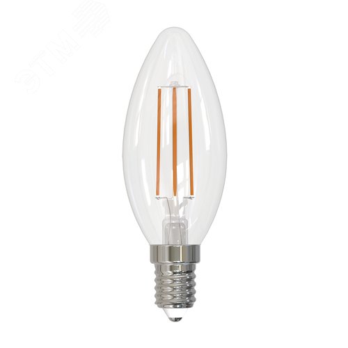 Лампа светодиодная Форма свеча прозрачная Белый свет 4000K LED-C35-5,5W/4000K/E14/CL/SLF