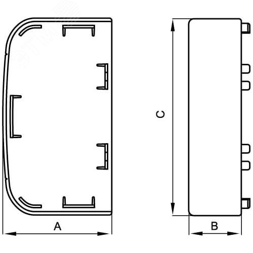 Заглушка для кабель-канала 90х25 мм LM торцевая In-liner FRONT
