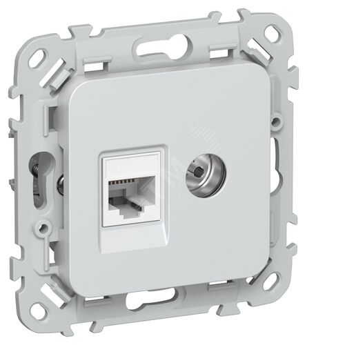 FLITE Розетка 2-местная RJ45/TV категория 5Е UTP РКТВ5е-2-0-ФлЖ жемчуг