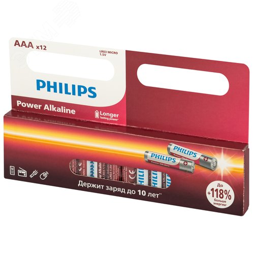 Элемент питания алкалиновый LR03P12W/51 ААА 1,5v 12 шт. LR03-12BL Power