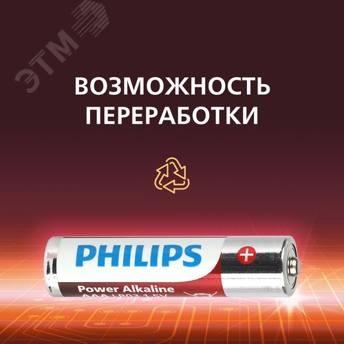 Элемент питания алкалиновый LR03P12W/51 ААА 1,5v 12 шт. LR03-12BL Power