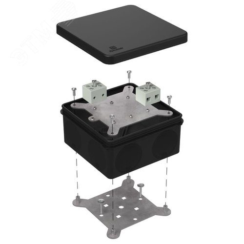 Коробка огнестойкая для о/п двухкомпонентная 60-0300-FR6.0-4 Е15-Е120 RAL9005 100х100х50 (14 шт/кор)