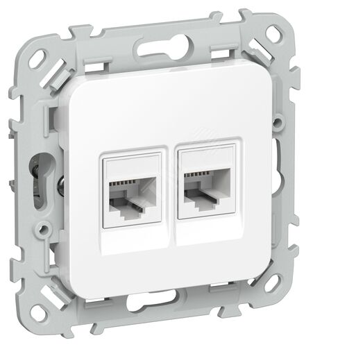 FLITE Розетка 2-местная компьютерная RJ45 категория 5Е UTP РК5е-2-0-ФлБ белый