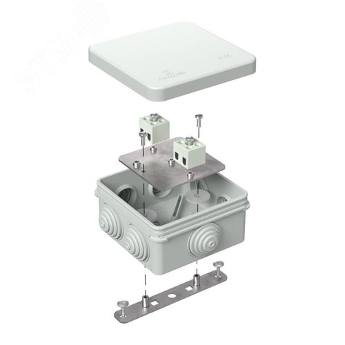 Коробка огнестойкая для о/п 40-0210-FR1.5-4 Е15-Е120 RAL7035 80х80х40 (44 шт/кор)