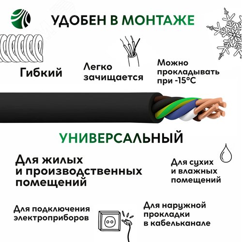 Кабель силовой ВВГнг-LS 5х2.5(А) ТРТС