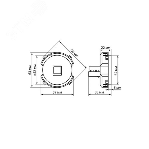 Розетка компьютерная RJ45 бронза Байкал TDM