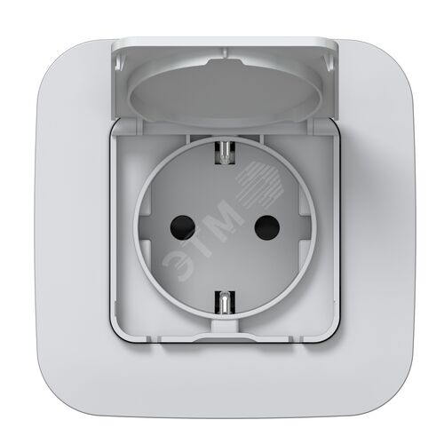 FLITE Розетка с заземлением с защитными шторками и крышкой 16А IP44 РСшкр11-0-44-ФлЖ жемчуг