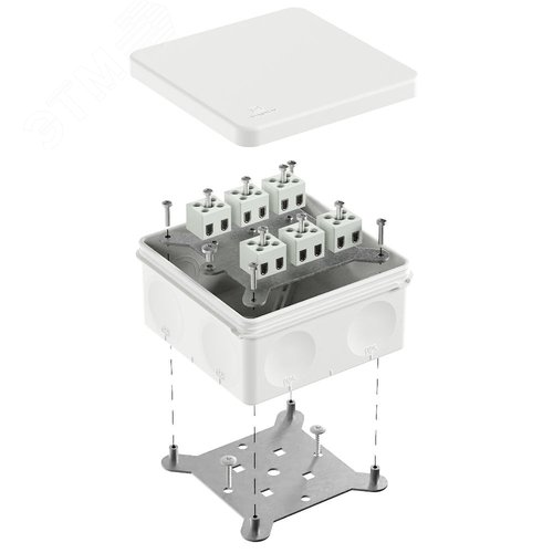 Коробка огнестойкая для о/п двухкомпонентная 60-0300-FR2.5-12 Е15-Е120 RAL9003 100х100х50 (14 шт/уп)