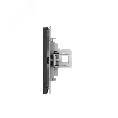Компьютерная розетка RJ-45 без шторки, кат.6А двойная, KANT, черный уголь