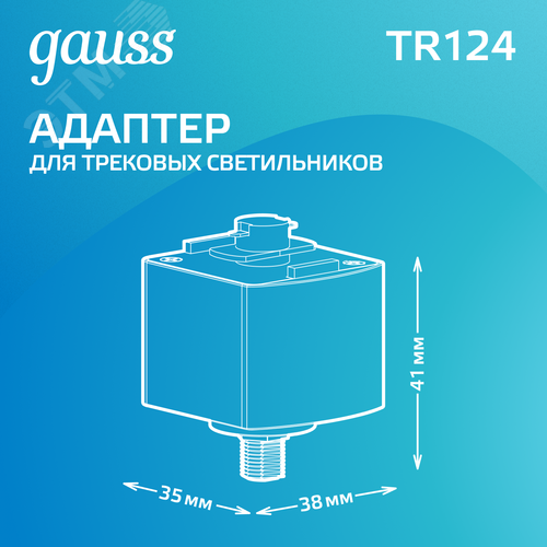 Адаптер для подключения светильника к трековой системе AC 220В Черный IP20 Track