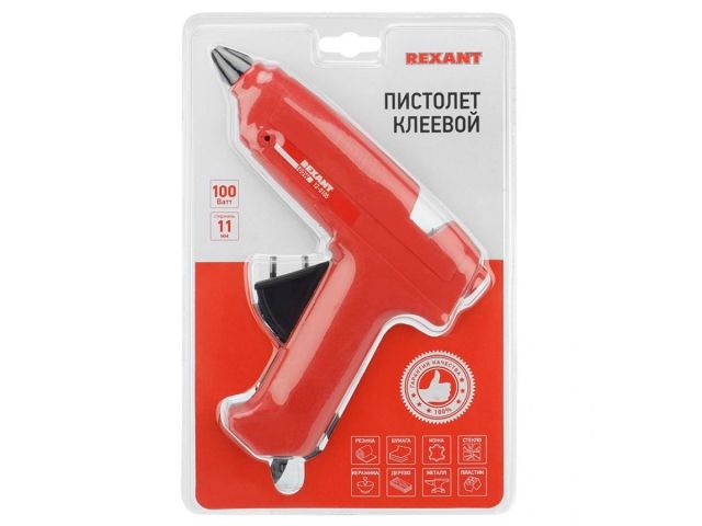 Пистолет клеевой 100 Вт, d=11 мм, без кнопки, блистер REXANT