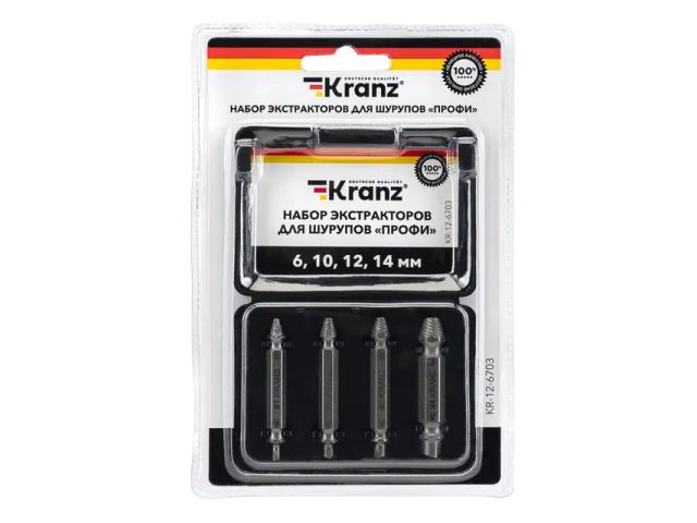 Набор экстракторов для шурупов Профи KRANZ