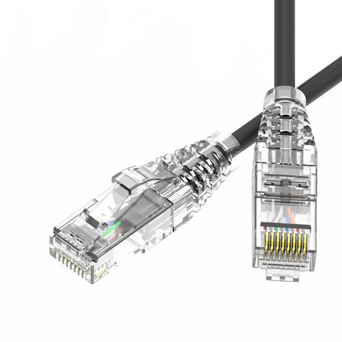 Патч-корд неэкранированный SLIM CAT6 U/UTP 4х2, 28 AWG, LSZH, чёрный, 3м