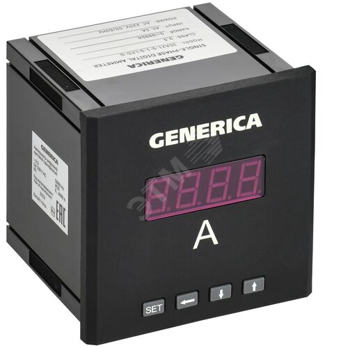 Амперметр цифровой щитовой однофазный 96х96мм LED