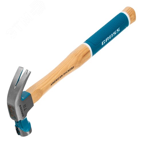 Молоток-гвоздодер,200 г, угол 45, магнит, обрезиненная рукоятка AMERICAN HICKORY